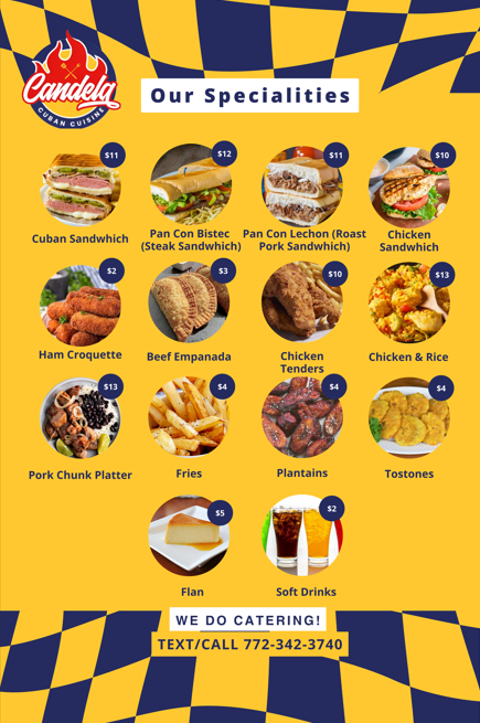 Candela Cuban Cuisine Menu